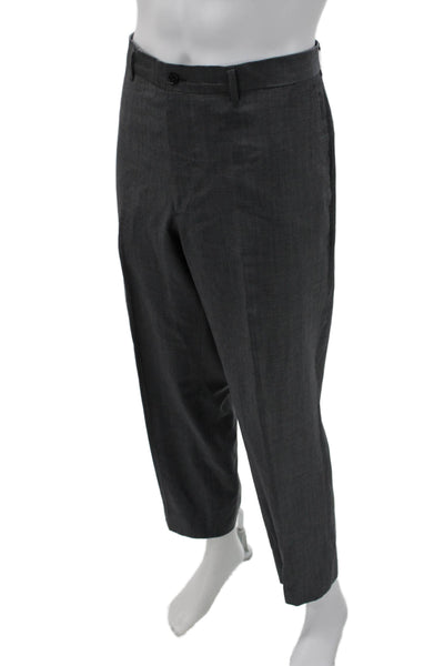 Etro Mens 2 Piece Gray Suit Collared Button Long Sleeve Size 56