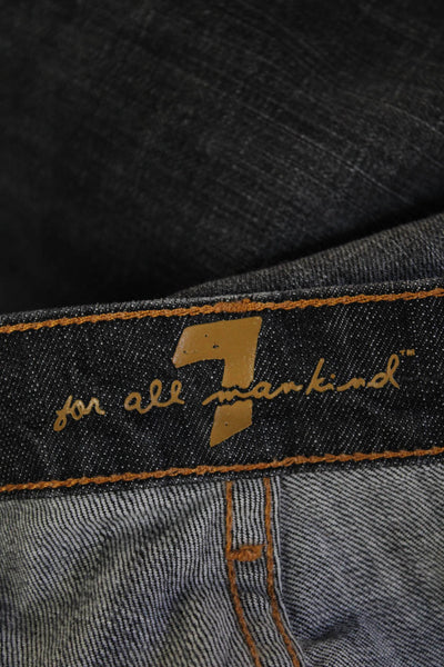 7 For All Mankind Mens Straight Jeans Dark Gray Button Fly Size 34
