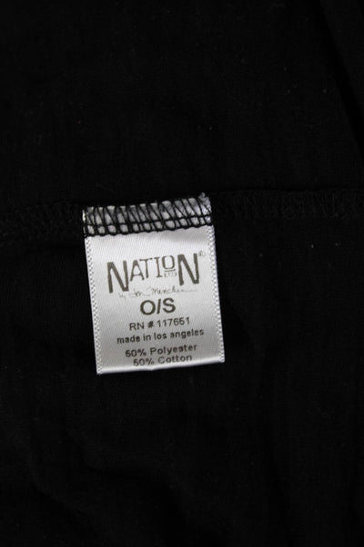 Nation LTD Womens Basic V Neck Black Short Sleeve T-Shirt Size One Size