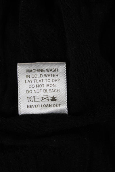 Nation LTD Womens Basic V Neck Black Short Sleeve T-Shirt Size One Size