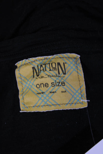 Nation LTD Womens Basic V Neck Black Short Sleeve T-Shirt Size One Size