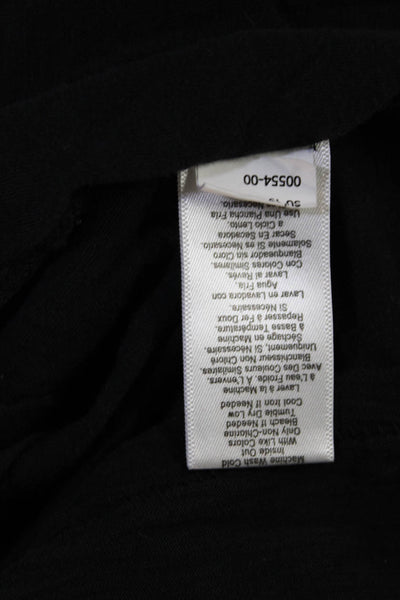 Nation LTD Women Basic V-Neck Black Pima Cotton Short Sleeve T-Shirt Size S