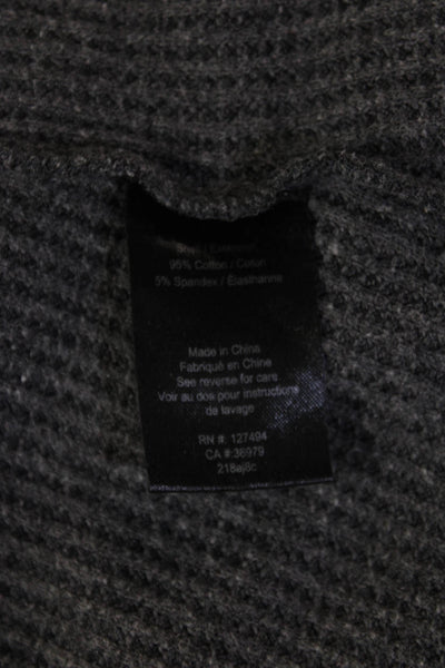 Heartloom Women Basic V-Neck Long Sleeve Gray Top Cotton Blend Size S
