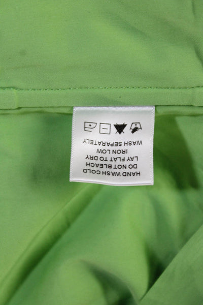 Camila Coelho Women Cropped Tie Front Sleeveless Green Top Cotton Blend Size S