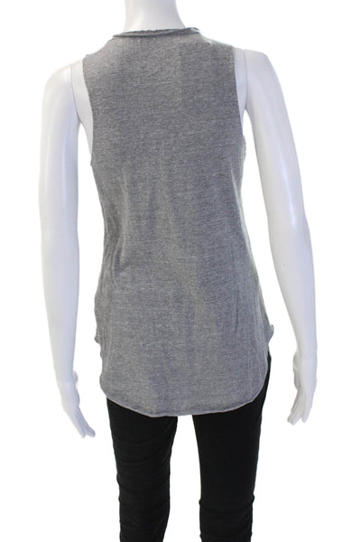 Chaser Women Basic Aztec Graphic Cotton Sleeveless Tank Gray Size S