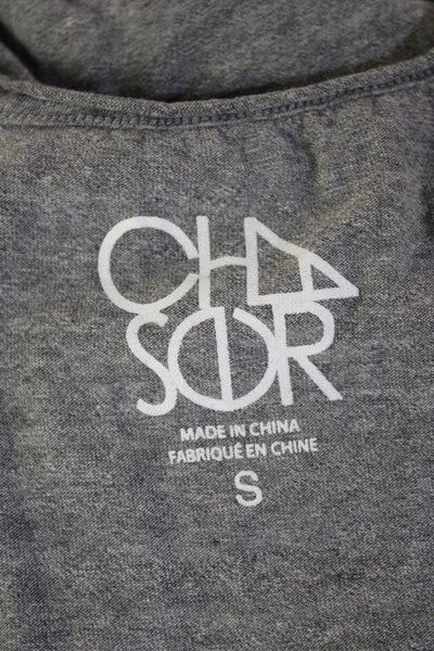Chaser Women Basic Aztec Graphic Cotton Sleeveless Tank Gray Size S