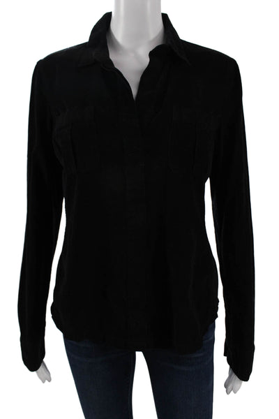 Standard James Perse Womens Black Collared Button-Up Top Size 3