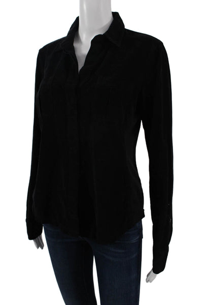 Standard James Perse Womens Black Collared Button-Up Top Size 3