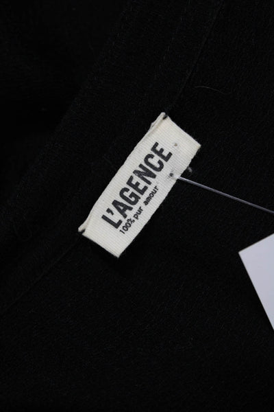 L'Agence Womens Black Sleeveless Blouse Button Closure Designer Size S