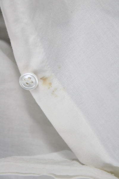 Standard James Perse Women Button-Up White 3/4 Sleeve Supima Cotton Size 3