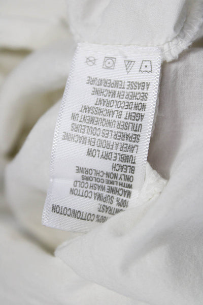 Standard James Perse Women Button-Up White 3/4 Sleeve Supima Cotton Size 3