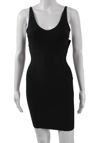 Yummie Womens Built Up Slip Shapewear Dress Solid Black Size S