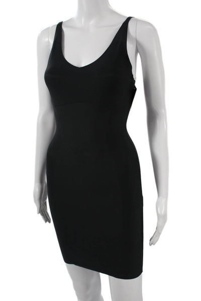 Yummie Womens Built Up Slip Shapewear Dress Solid Black Size S