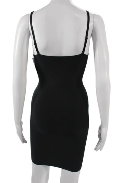 Yummie Womens Built Up Slip Shapewear Dress Solid Black Size S