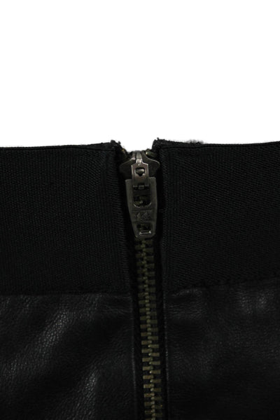 Mason Womens Straight Pencil Skirt Black Lambskin Knee Length Size 8