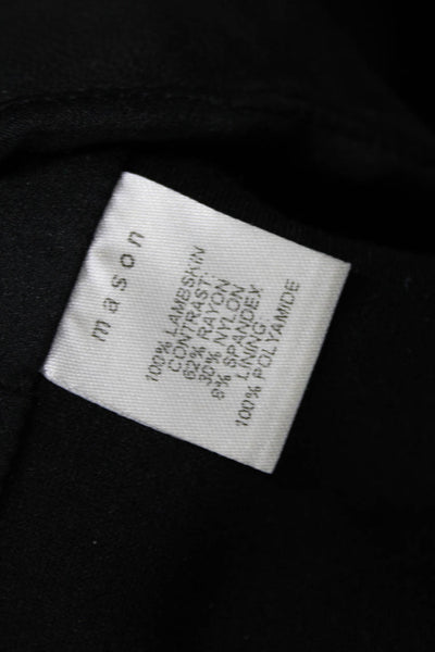 Mason Womens Straight Pencil Skirt Black Lambskin Knee Length Size 8