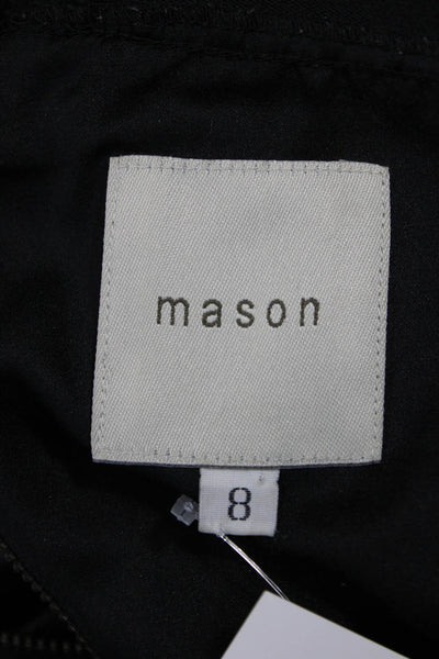 Mason Womens Straight Pencil Skirt Black Lambskin Knee Length Size 8