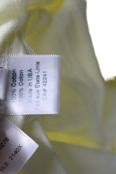Stark Women Sundress Yellow V-Neck Cotton Sleeveless Knee Length Size M