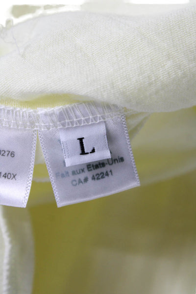 Stark Women Sundress Yellow V-Neck Cotton Sleeveless Knee Length Size M