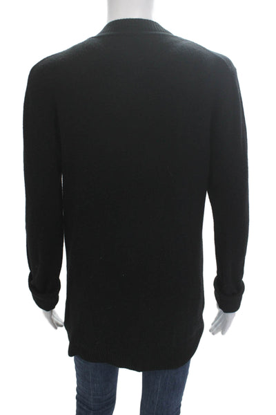 291 Unisex Cardigan Sweater Black Cashmere V-Neck Button Long Sleeve Size 3