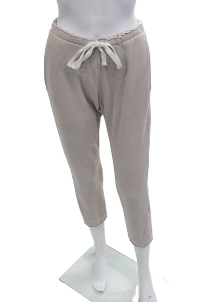 Project Social T Unisex Cropped Sweatpants Beige Drawstring Size XS