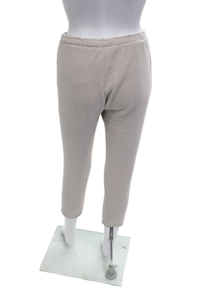 Project Social T Unisex Cropped Sweatpants Beige Drawstring Size XS