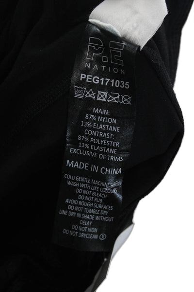 PE Nation Women Ankle Leggings Black Geometric Size XS