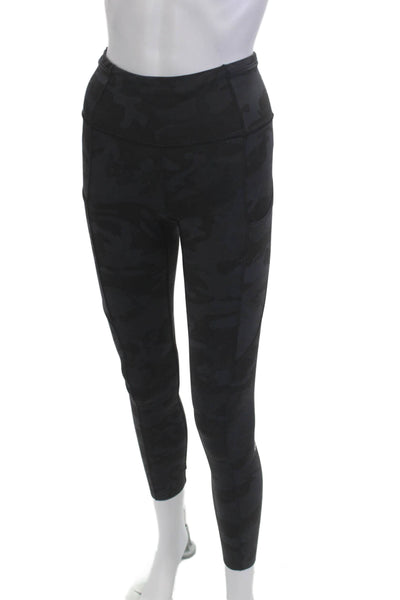 Lululemon Women Ankle Leggings Black Camo Zip Size 2