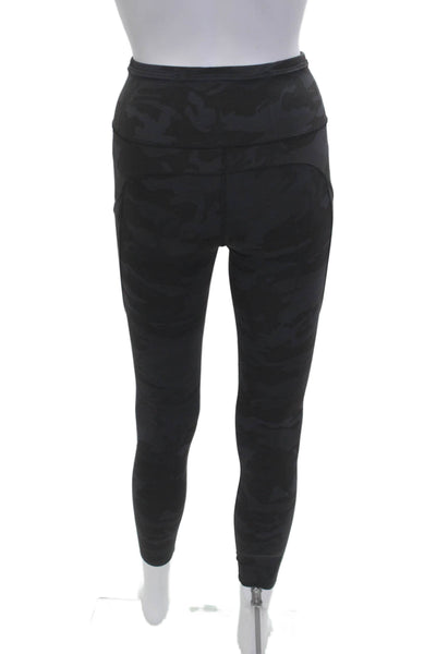 Lululemon Women Ankle Leggings Black Camo Zip Size 2