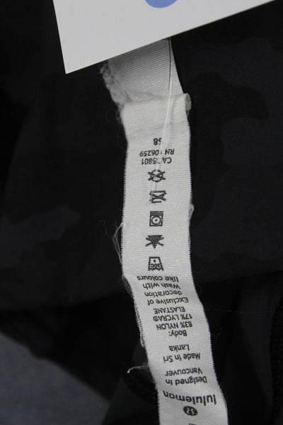 Lululemon Women Ankle Leggings Black Camo Zip Size 2