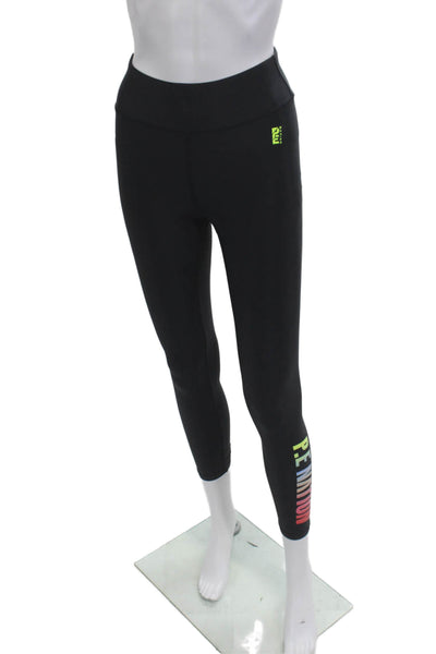 PE Nation Womens Black Graphic Print Ankle Leggings Nylon Elastane Size S