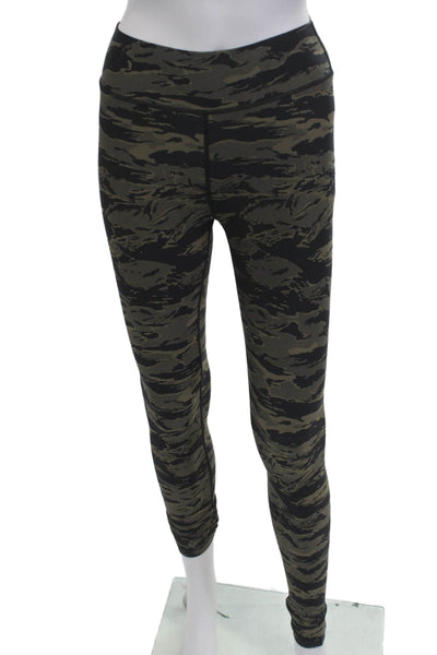 The Upside Womens Ankle Jeggings Camouflage Black Nylon Blend Drawstring Size 2