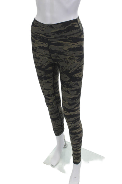 The Upside Womens Ankle Jeggings Camouflage Black Nylon Blend Drawstring Size 2