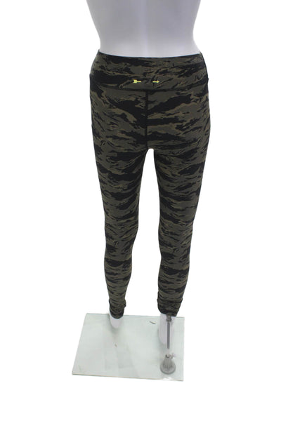 The Upside Womens Ankle Jeggings Camouflage Black Nylon Blend Drawstring Size 2