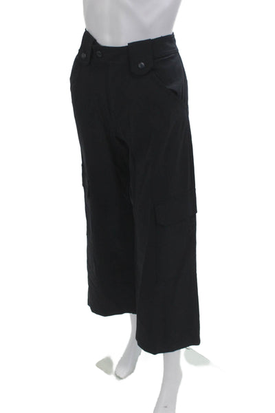Zara Unisex Army Cargo Cropped Black Pants Size XS