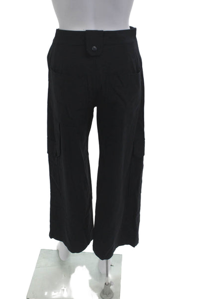Zara Unisex Army Cargo Cropped Black Pants Size XS