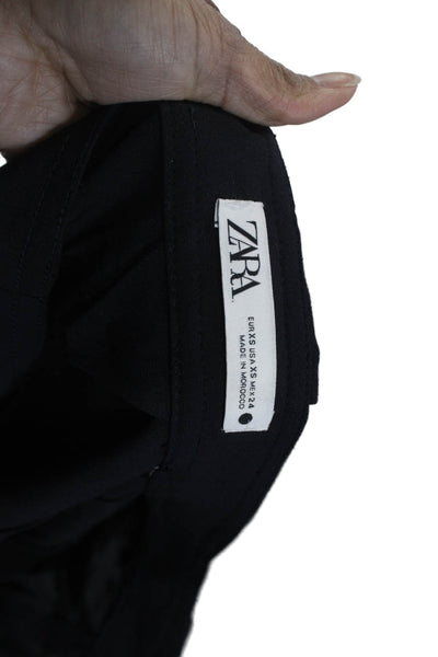 Zara Unisex Army Cargo Cropped Black Pants Size XS