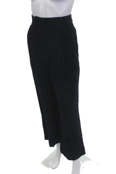 Weekend Max Mara Womens Cropped Dark Blue Cotton Pants Zip Size 0