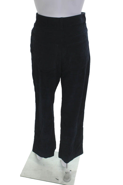 Weekend Max Mara Womens Cropped Dark Blue Cotton Pants Zip Size 0
