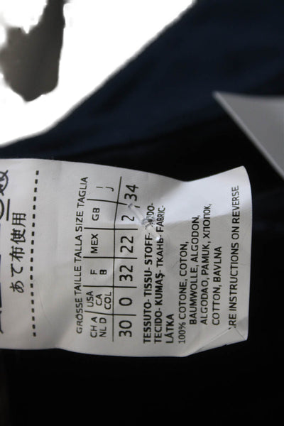 Weekend Max Mara Womens Cropped Dark Blue Cotton Pants Zip Size 0