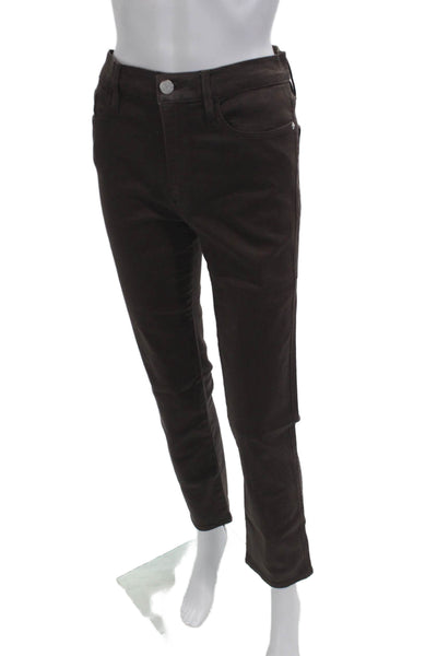 Frame Womens Cropped Ankle High Rise Brown Jeans Size 27