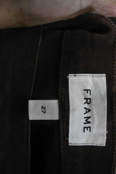 Frame Womens Cropped Ankle High Rise Brown Jeans Size 27