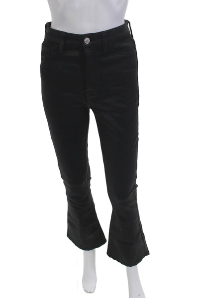 7 For All Mankind Women Black High Rise Bootcut Flared Jeans Size 25