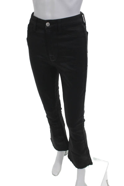 7 For All Mankind Women Black High Rise Bootcut Flared Jeans Size 25