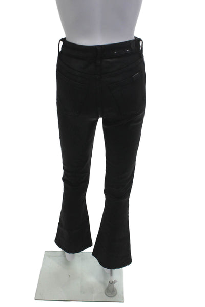 7 For All Mankind Women Black High Rise Bootcut Flared Jeans Size 25