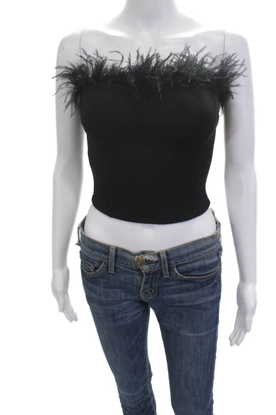 Endless Rose Women Cropped Sleeveless Black Top Zip Size XS