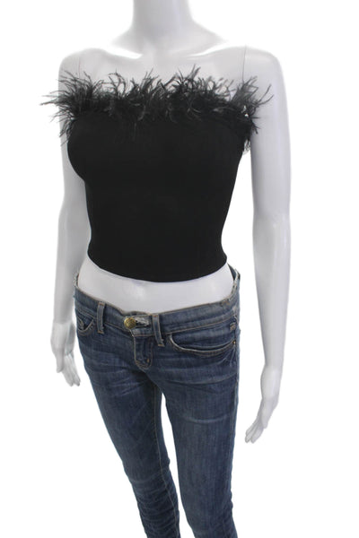 Endless Rose Women Cropped Sleeveless Black Top Zip Size XS