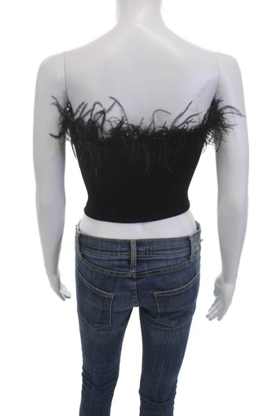Endless Rose Women Cropped Sleeveless Black Top Zip Size XS