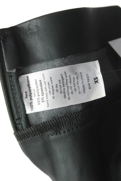 Susana Monaco Women Cropped Biker Tank Black V-Neck Polyurethane Size XS