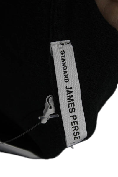 Standard James Perse Womens Black V-Neck Short Sleeve T-Shirt Size 3